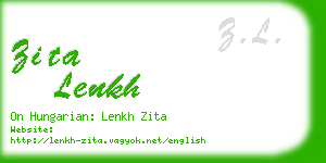 zita lenkh business card